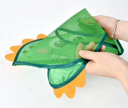 Organizador de juguetes de baño para bebé, Animal de dinosaurio, almacenamiento ordenado para niños, succión, baño, bañera, muñeca, bolsa colgante, cesta, bolsa de malla, juguetes acuáticos