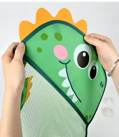 Organizador de juguetes de baño para bebé, Animal de dinosaurio, almacenamiento ordenado para niños, succión, baño, bañera, muñeca, bolsa colgante, cesta, bolsa de malla, juguetes acuáticos