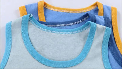 Conjunto de 2 piezas de chaleco y pantalones cortos transpirables de algodón para niños y niñas, chándal de verano con estampado de dibujos animados, ropa informal, traje de 1 a 6 años