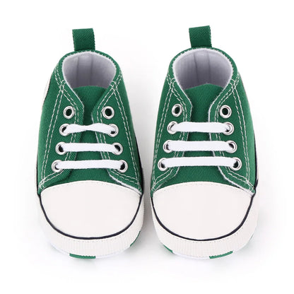Zapatos clásicos de lona para bebé, zapatillas informales para recién nacido, primeros pasos, suela suave, antideslizante, D2486