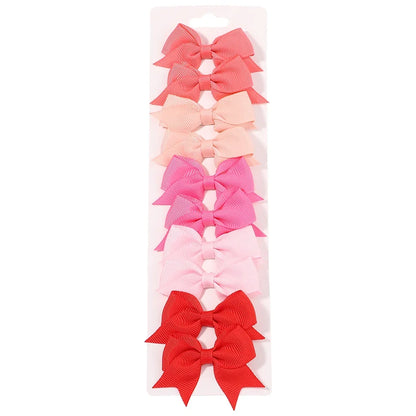 10 unids/lote de pinzas para el pelo con lazo de Color sólido para niñas, horquilla con lazo hecha a mano, Mini pasadores, accesorios para el cabello para niños