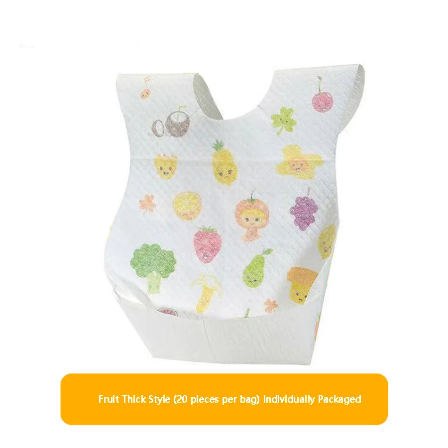 Babero desechable para bebé, servilleta para saliva, bolsa de comida para niños, sin lavado, impermeable, antisuciedad, artefacto para comer, portátil, súper suave