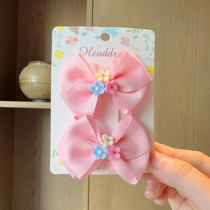 2 uds. De lazos para el pelo lisos para bebé, pinzas para el pelo, horquilla con lazo para niña, pasadores con lazo, accesorios para el cabello para niños