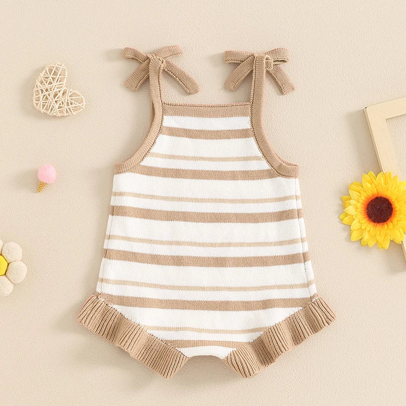Pudcoco-Pelele de verano para niña, mono sin mangas con volantes y lazo, Mono para recién nacido de 0 a 18 meses