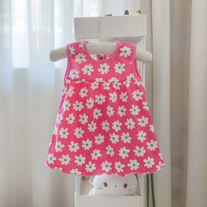 Vestido de algodón para bebé, ropa infantil de moda, estilo floral, Princesa, novedad de verano