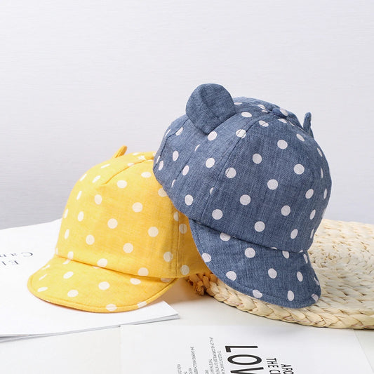 Sombrero de béisbol informal para bebé de 6-24 meses, gorra con Orejas de conejo, gorros de playa de lunares, gorra de Panamá, sombrero de sol para niños al aire libre