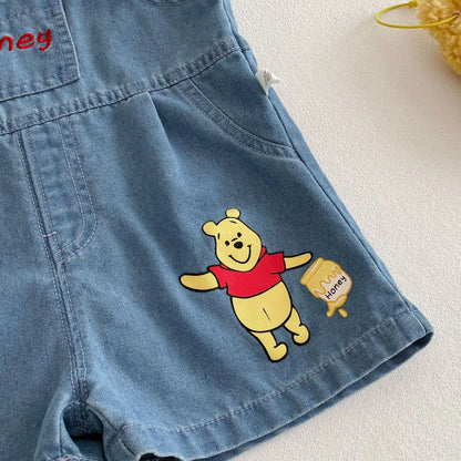 Camiseta de dibujos animados para bebé 2025, nuevo estilo de verano, camisa básica de Color contrastante a la moda para niño de 0 a 5 años, Top de oso para bebé a la moda