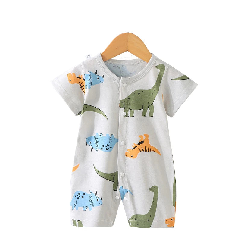 Pelele de algodón para bebé, ropa de dibujos animados para niño pequeño, mono de manga corta para escalar, disfraz infantil para recién nacido, novedad de verano