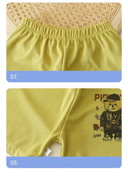Camiseta y pantalones cortos de estilo coreano para niños de 1 a 12 años, conjuntos de ropa de 2 piezas, traje deportivo informal de verano con Oso de dibujos animados, a la moda