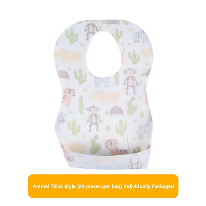 Babero desechable para bebé, servilleta para saliva, bolsa de comida para niños, sin lavado, impermeable, antisuciedad, artefacto para comer, portátil, súper suave