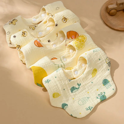 Babero de gasa de algodón para bebé, accesorios para bebés, delantal para bebé recién nacido, babero para alimentar, paños para eructar de muselina de 6 capas, toalla para Saliva para niños recién nacidos