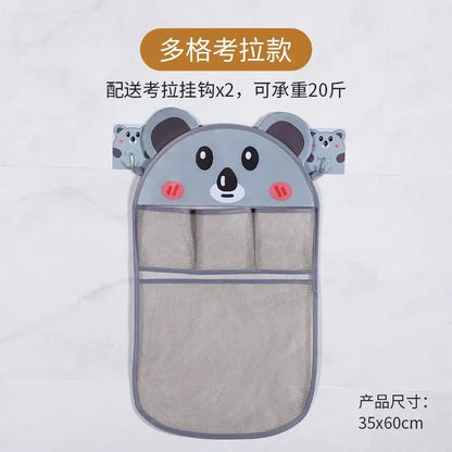 Cesta colgante de ducha de animales de dibujos animados, bolsa de malla bonita, organizador de almacenamiento para el baño, soporte para niños, bolsa de red para juguetes de agua para baño de bebé