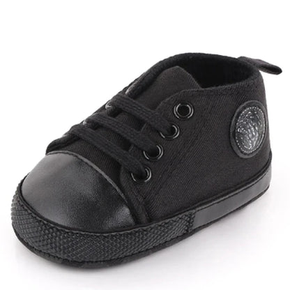 Zapatos clásicos de lona para bebé, zapatillas informales para recién nacido, primeros pasos, suela suave, antideslizante, D2486