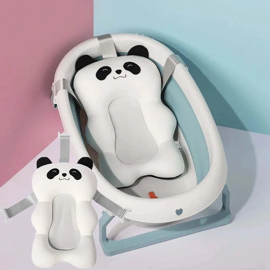 Cojín de ducha para bañera Ajustable, asiento de soporte para recién nacido, asiento de baño para bebé, almohadilla de agua flotante, almohadilla para bañera de bebé plegable portátil