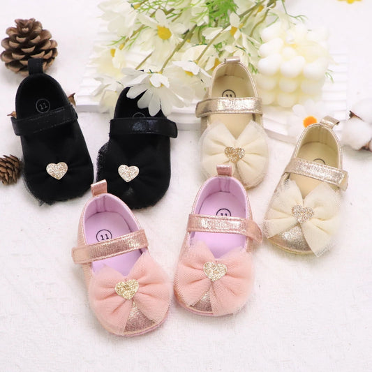 Zapatos de paso para bebé, primer par de zapatos para niños pequeños, zapatos de bebé, zapatos de moda antideslizantes transpirables para niñas, estilo de encaje de princesa