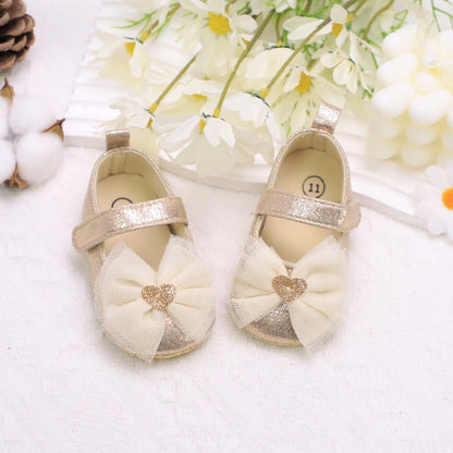 Zapatos de paso para bebé, primer par de zapatos para niños pequeños, zapatos de bebé, zapatos de moda antideslizantes transpirables para niñas, estilo de encaje de princesa