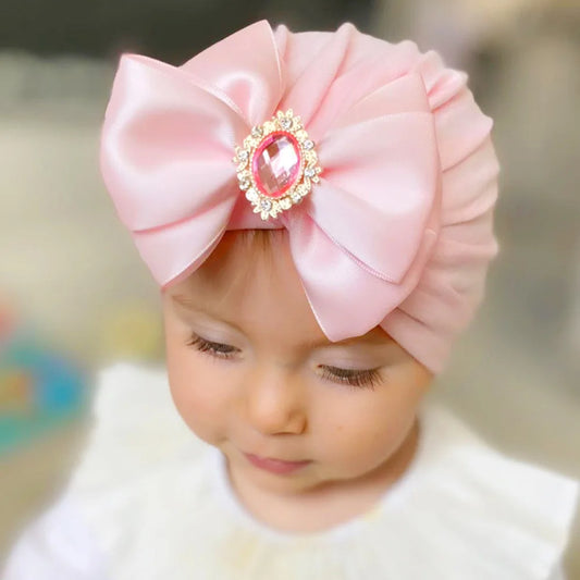 1 pieza, gorro estampado para bebé, gorro para niños, lazo para niñas recién nacidas, accesorios de fotografía de diamantes, gorro para primavera y otoño, accesorios infantiles