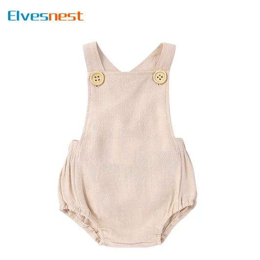 Ropa de moda para bebés recién nacidos, monos para niñas, ropa de algodón de Color sólido con cuello cuadrado, ropa de verano para bebés de 0 a 24 meses