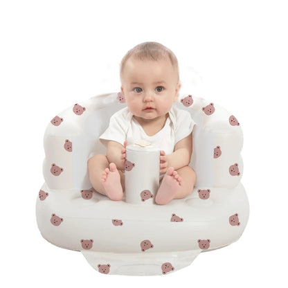 Asiento inflable para bebés de 3 a 36 meses, sofá para bebés con bomba de aire integrada, asiento Bumbo para aprender a sentarse, amamantar, acampar
