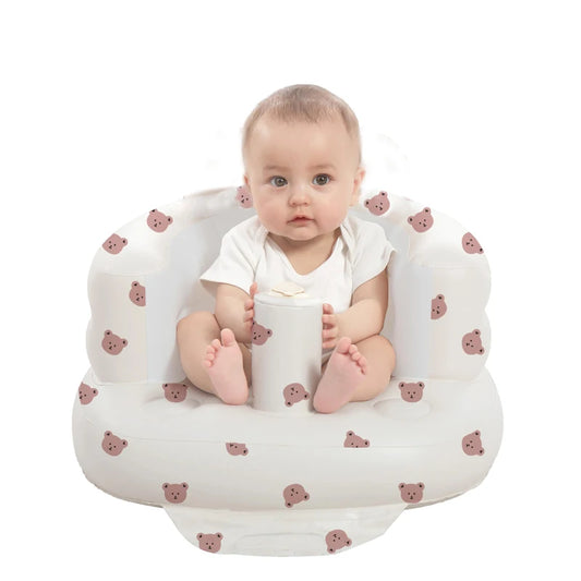 Asiento inflable para bebés de 3 a 36 meses, sofá para bebés con bomba de aire integrada, asiento Bumbo para aprender a sentarse, amamantar, acampar