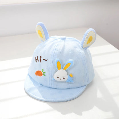 Gorra de béisbol con orejas de oso para bebé, gorro de algodón con visera, bordado bonito, ajustable, para el Sol, para verano