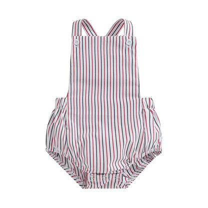 Monos de verano para bebés y niños, pelele informal sin mangas con estampado de rayas a cuadros, ropa infantil para recién nacidos