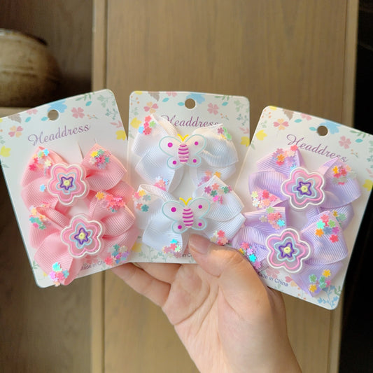 2 uds. De lazos para el pelo lisos para bebé, pinzas para el pelo, horquilla con lazo para niña, pasadores con lazo, accesorios para el cabello para niños