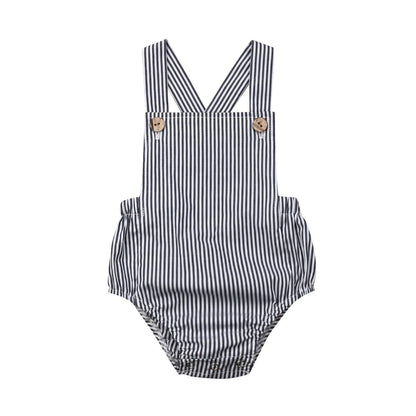 Ropa de verano para bebé de 0 a 3 años, Body de algodón para recién nacido, niño y niña, mono informal liso a rayas, trajes, traje de sol 2021