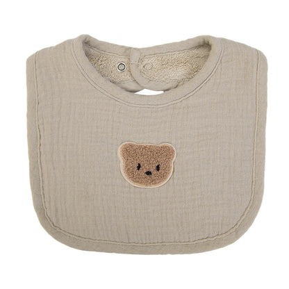 Baberos de muselina de algodón con bonito oso para bebé, toalla para Saliva, bolsillos absorbentes en U, pañuelos coreanos para niños y niñas, ropa para eructar para alimentar