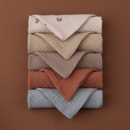 Toalla para bebé de 5 piezas, artículos para recién nacidos, cuadrados de muselina, baño de mano para recién nacido, toallas para la cara, gasa de algodón suave, toallita para bebé