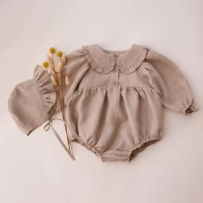 Mono de lino y algodón para niñas pequeñas, monos para niñas recién nacidas, peleles para niñas de verano y primavera, 2 uds.