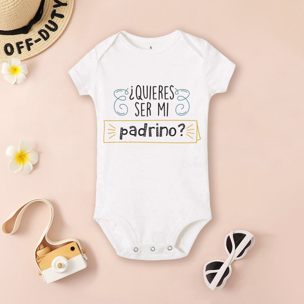 Be You Be My Godmother & Godfather-body con estampado para bebé, ropa de bautismo para Madrina Padrino, monos infantiles de verano