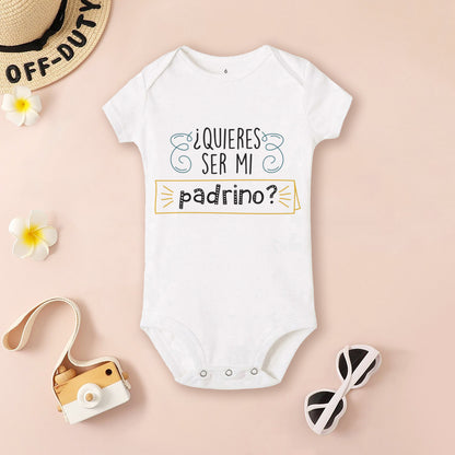 Be You Be My Godmother & Godfather-body con estampado para bebé, ropa de bautismo para Madrina Padrino, monos infantiles de verano