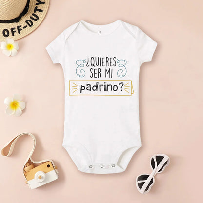 Be You Be My Godmother & Godfather-body con estampado para bebé, ropa de bautismo para Madrina Padrino, monos infantiles de verano