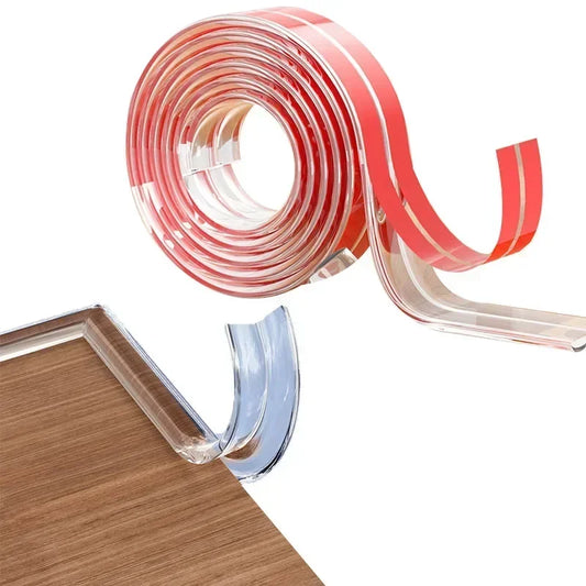Tira de protección transparente de PVC para bebés con cinta de doble cara, protectores de esquina L para bordes de mesa de seguridad para niños, protectores de muebles