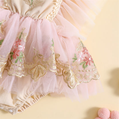 Pudcoco-traje para niña recién nacida, mameluco de manga con mosca de flores bordadas, diadema con lazo, ropa de verano de 0 a 24 meses