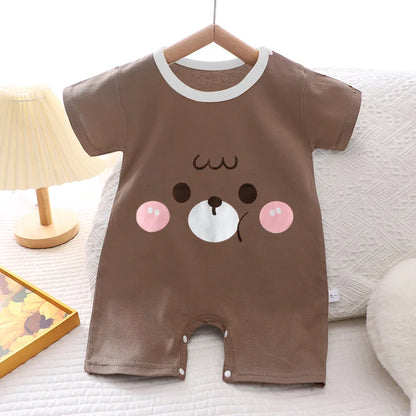 Ropa de una pieza de dibujos animados de verano para bebé, pelele de manga corta, ropa de escalada, monos para recién nacidos, mono para niño niña y niño