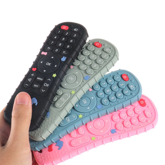 1 juguetes de silicona para bebés, juguete mordedor con forma de Control remoto de TV, sin BPA, juguete para masticar durante la dentición, accesorios sensoriales para bebés