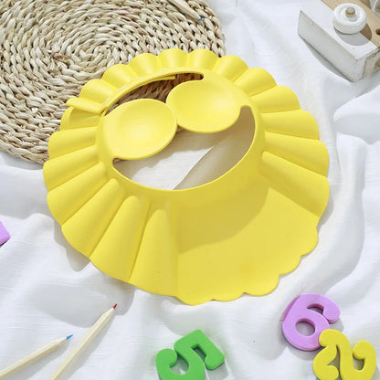 Gorro suave para Baby Shower, gorro ajustable para lavar el cabello para niños, protección para los oídos, champú seguro para niños, ducha de baño, protege la cubierta de la cabeza