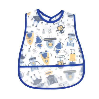 Baberos de alimentación para el almuerzo con bolsillo impermeable EVA con patrón de dibujos animados, Baberos ajustables para bebés, delantal bonito para niños, paños para eructar, novedad de 2023