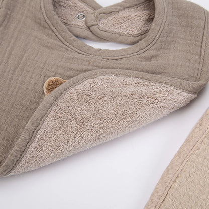 Baberos de muselina de algodón con bonito oso para bebé, toalla para Saliva, bolsillos absorbentes en U, pañuelos coreanos para niños y niñas, ropa para eructar para alimentar