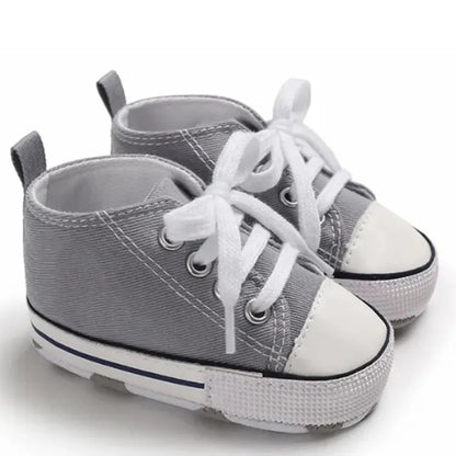 Zapatos clásicos de lona para bebé, zapatillas informales para recién nacido, primeros pasos, suela suave, antideslizante, D2486