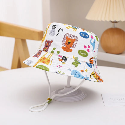 Sombrero de Sol de Panamá para bebé, gorra de pescador de dibujos animados para niño y niña, sombrero de cubo para bebé al aire libre, novedad de verano y otoño