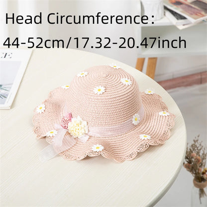 Sombrero de Sol para niños y niñas, conjunto de gorro con bolsa de paja, protección solar de viaje para bebé, sombreros de playa, sombrero de pescador para el sol, novedad de verano