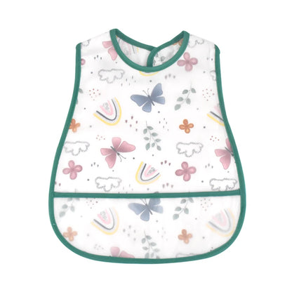 Baberos de alimentación para el almuerzo con bolsillo impermeable EVA con patrón de dibujos animados, Baberos ajustables para bebés, delantal bonito para niños, paños para eructar, novedad de 2023