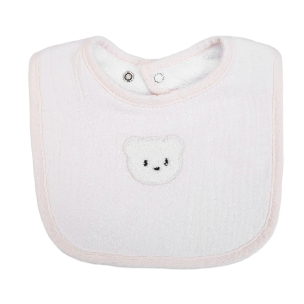 Baberos de muselina de algodón con bonito oso para bebé, toalla para Saliva, bolsillos absorbentes en U, pañuelos coreanos para niños y niñas, ropa para eructar para alimentar