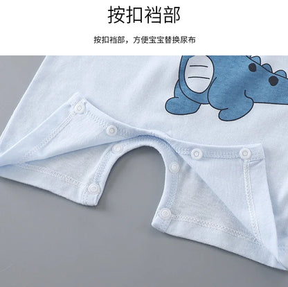 Ropa de una pieza de dibujos animados de verano para bebé, pelele de manga corta, ropa de escalada, monos para recién nacidos, mono para niño niña y niño