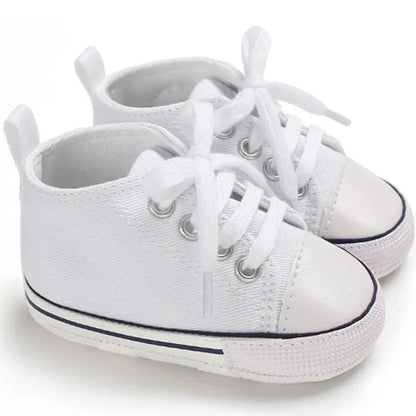 Zapatos clásicos de lona para bebé, zapatillas informales para recién nacido, primeros pasos, suela suave, antideslizante, D2486