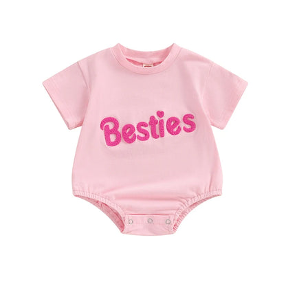 Ropa a juego para madre e hija, camiseta de manga corta con bordado de letras y cuello redondo para verano