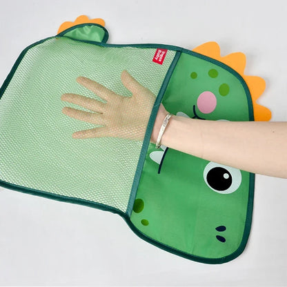Organizador de juguetes de baño para bebé, Animal de dinosaurio, almacenamiento ordenado para niños, succión, baño, bañera, muñeca, bolsa colgante, cesta, bolsa de malla, juguetes acuáticos